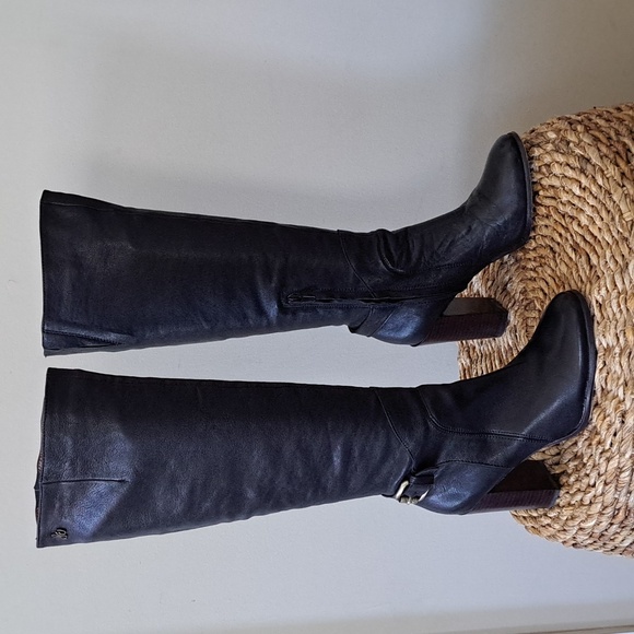 Sam Edelman Womens Lucy Black Leather 3.75